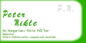 peter mikle business card